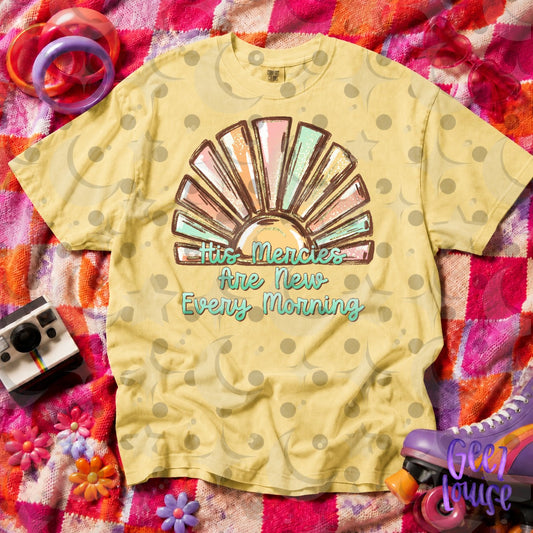 His Mercies Are New Every Morning PNG | Christian Sunrise Faith Design | September 26 Finished Design Drive