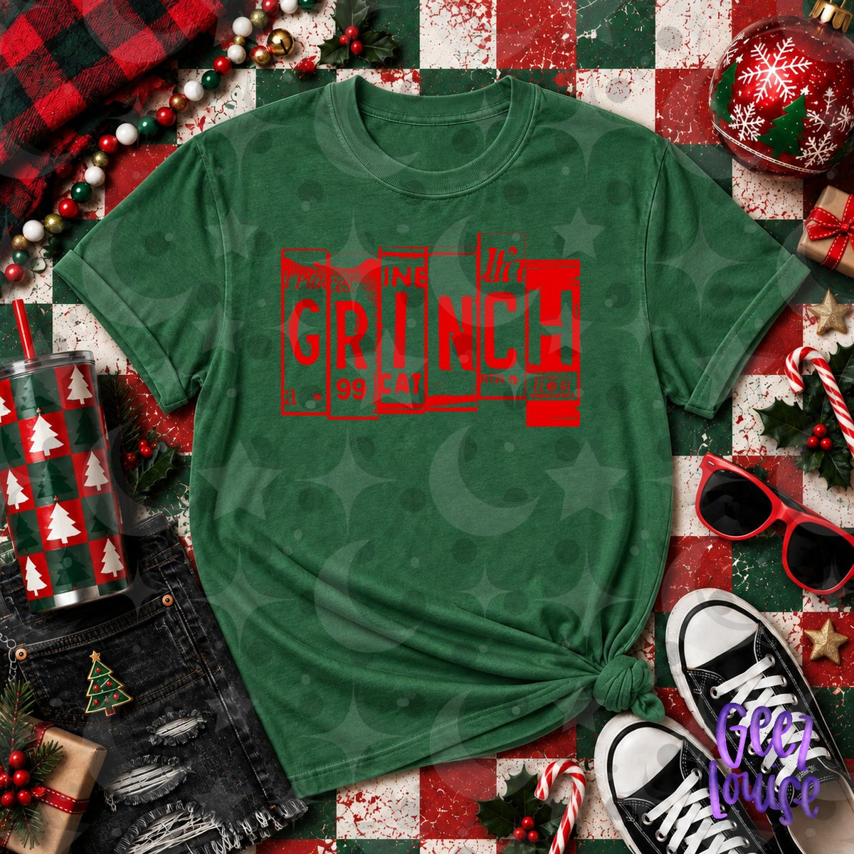 Green Man License Plate Christmas PNG