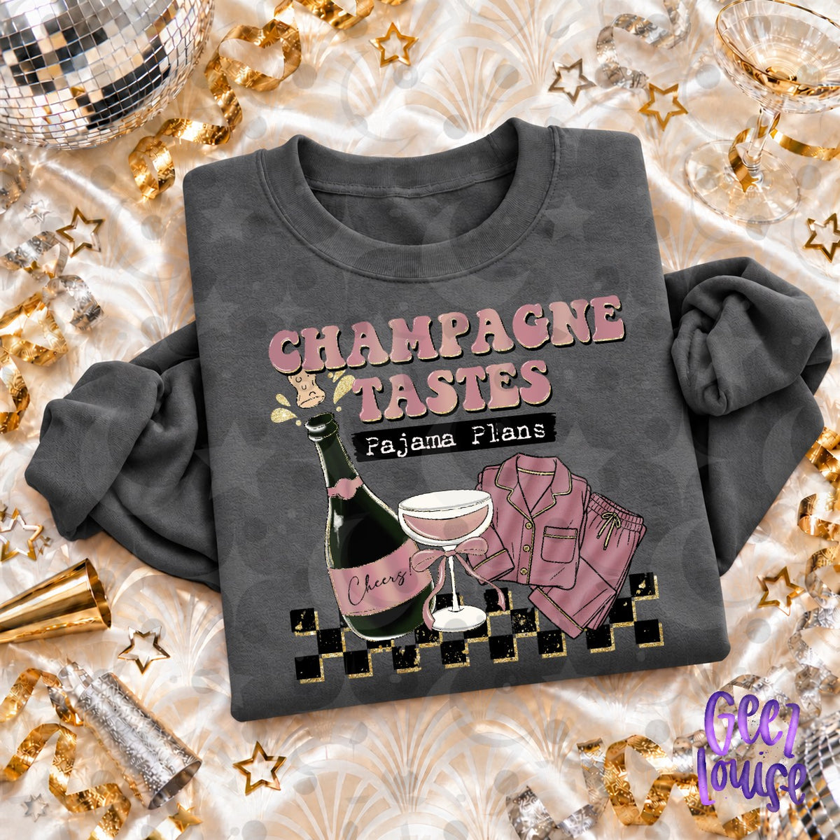Champagne Tastes Pajama Plans PNG | Funny New Year's Digital Design