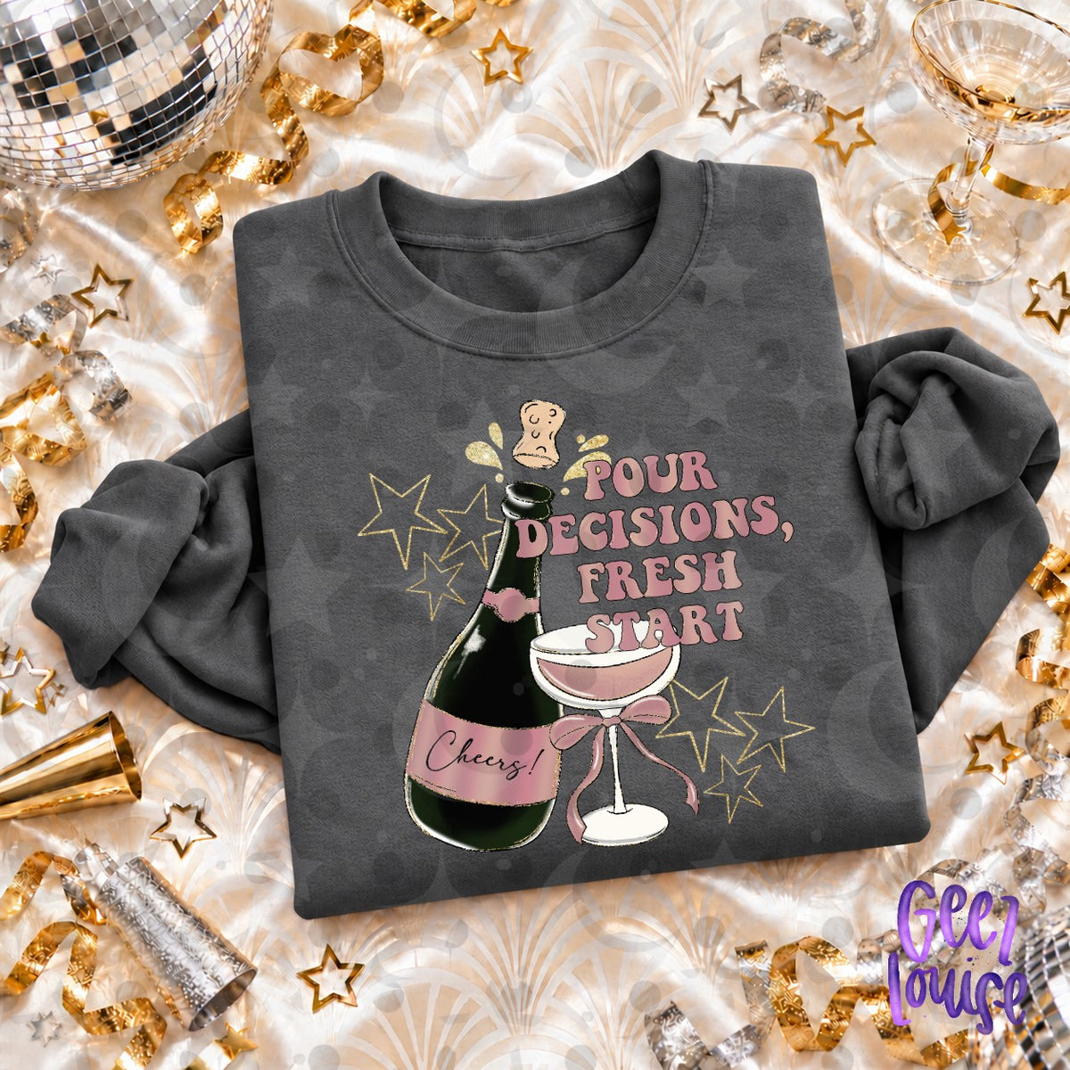 Pour Decisions Fresh Start PNG | Funny New Year's Eve Digital Design