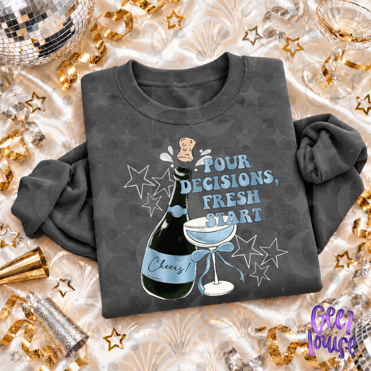Pour Decisions Fresh Start PNG | Funny New Year's Eve Digital Design