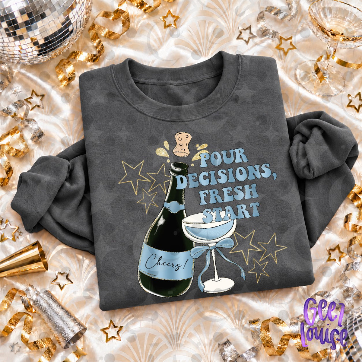 Pour Decisions Fresh Start PNG | Funny New Year's Eve Digital Design