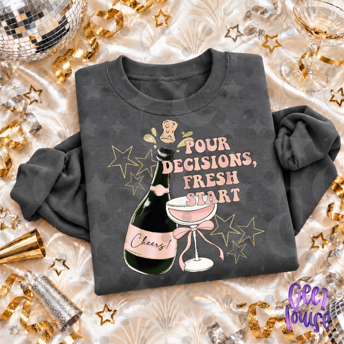 Pour Decisions Fresh Start PNG | Funny New Year's Eve Digital Design