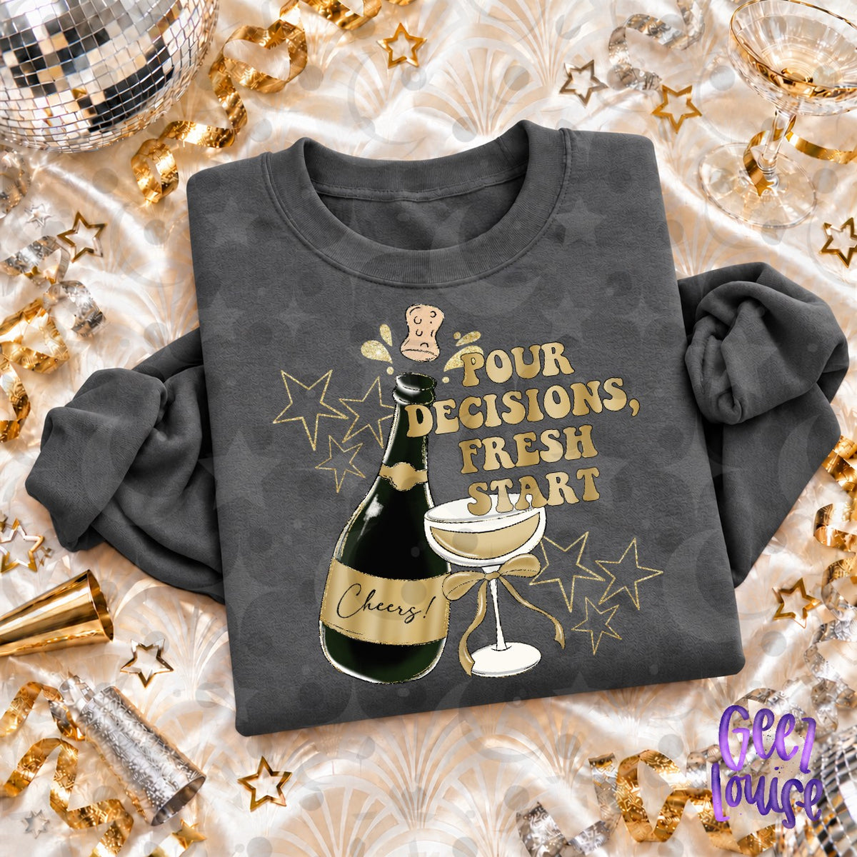 Pour Decisions Fresh Start PNG | Funny New Year's Eve Digital Design