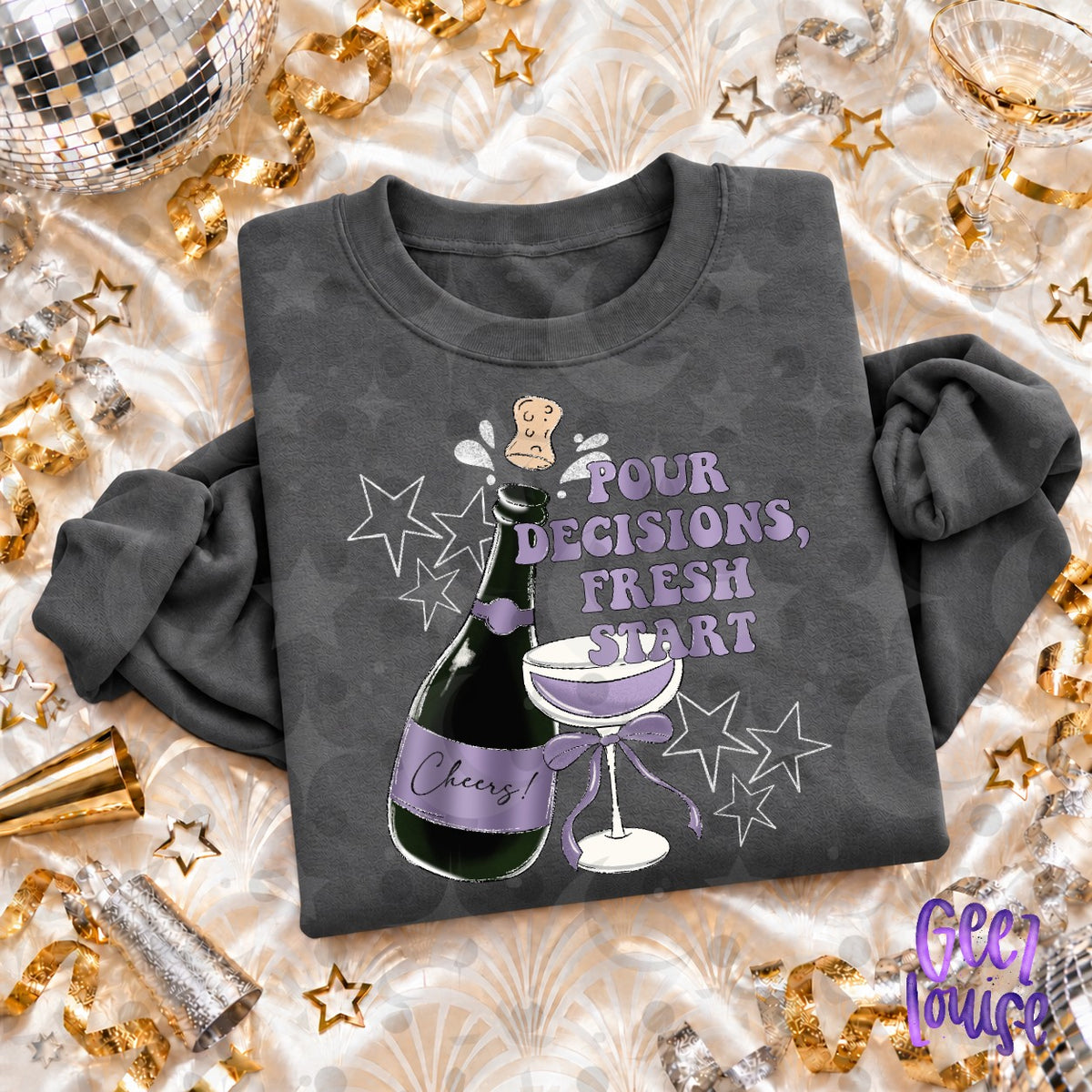 Pour Decisions Fresh Start PNG | Funny New Year's Eve Digital Design
