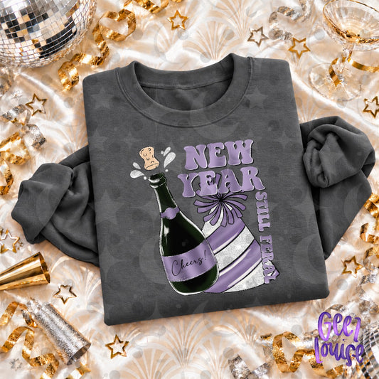 New Year Still Feral PNG | Funny Retro New Year's Eve Digital Design