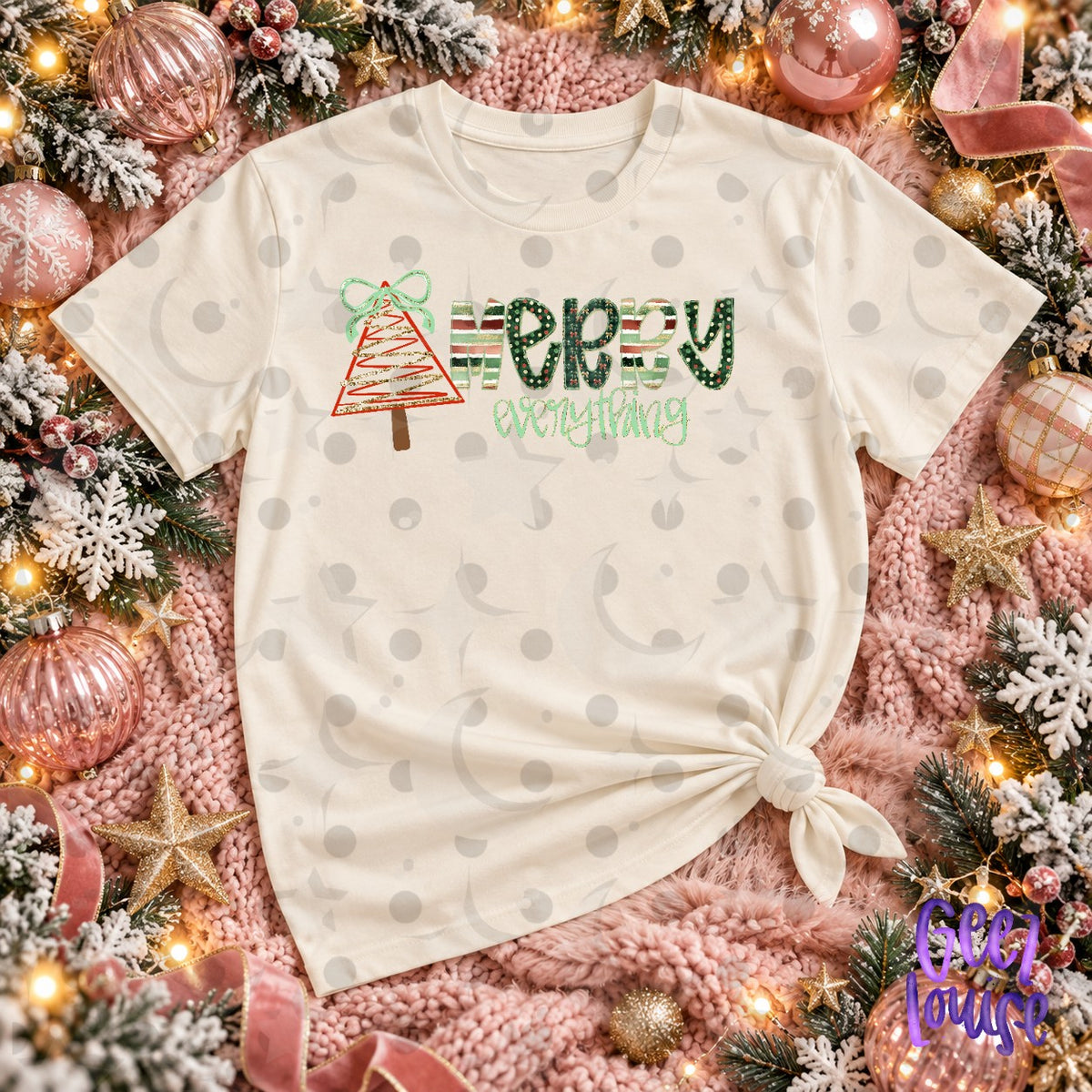 Merry Everything Christmas PNG | Retro Holiday Shirt Design