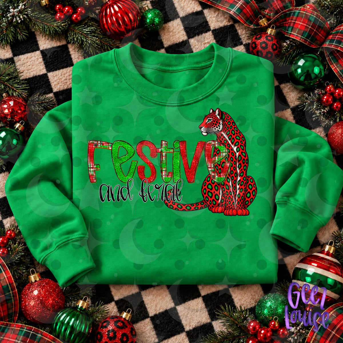 Festive and Feral Christmas PNG Design | Leopard Holiday Graphic