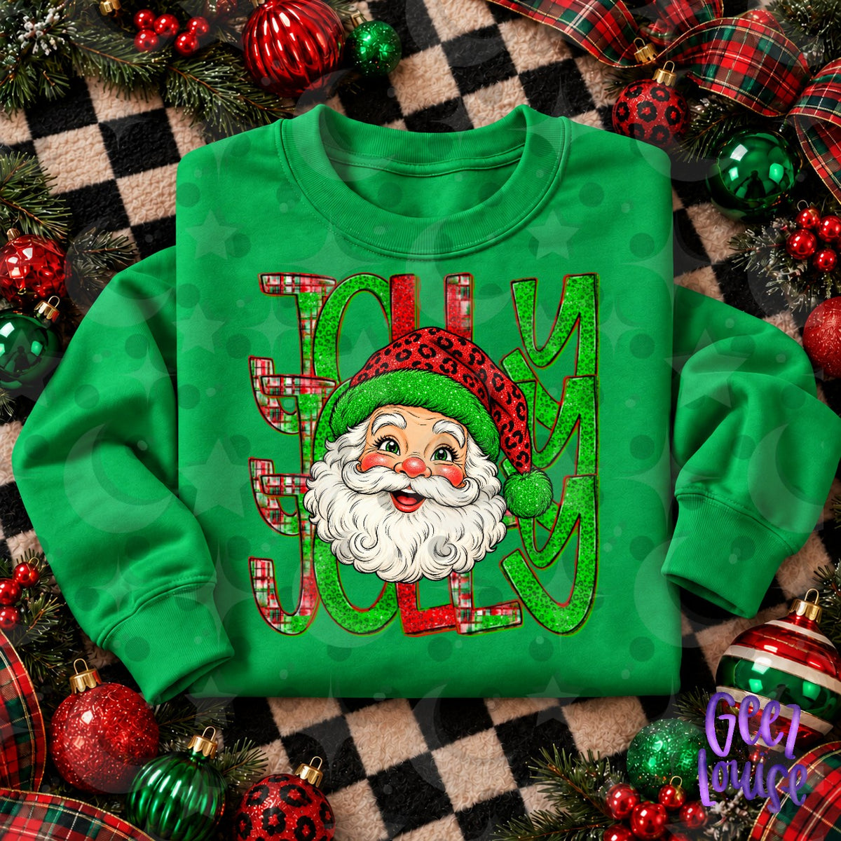 Jolly Jolly Christmas PNG Design | Retro Santa Holiday Graphic