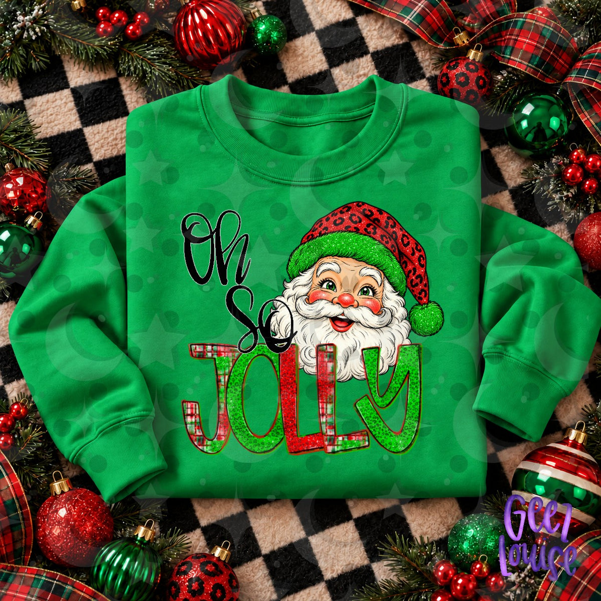 Oh So Jolly Christmas PNG | Retro Santa Holiday Design