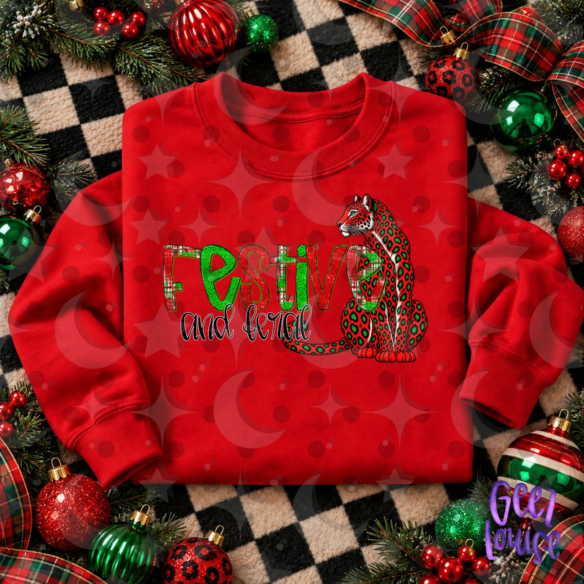 Festive and Feral Christmas PNG Design | Leopard Holiday Graphic