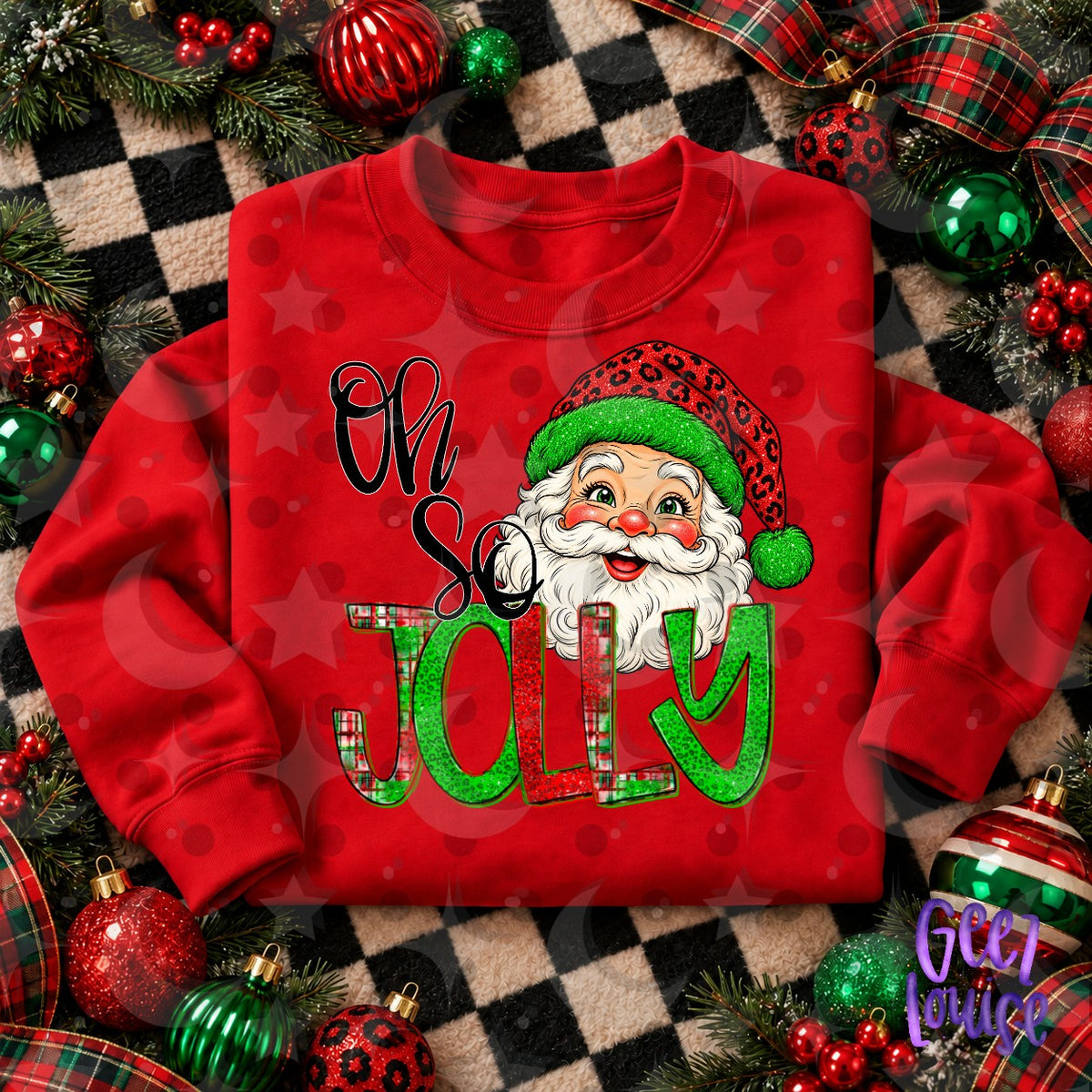 Oh So Jolly Christmas PNG | Retro Santa Holiday Design