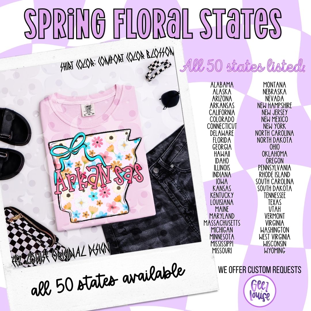 Spring Floral State Digital Design – All 50 States + Bundle Option