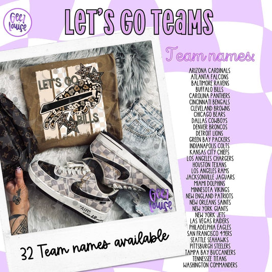Let's Go Teams PNG | Individual or Bundle Digital Download | August 26 Finished Design Drive