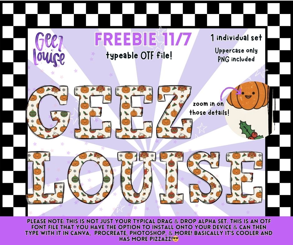 Freebie options- November 7th - all exclusive