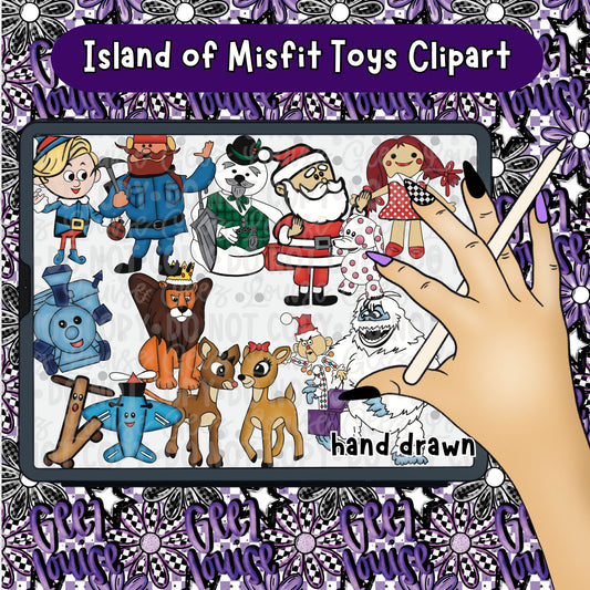 Island of Misfit Toys Clipart | Holiday Character Bundle PNGs