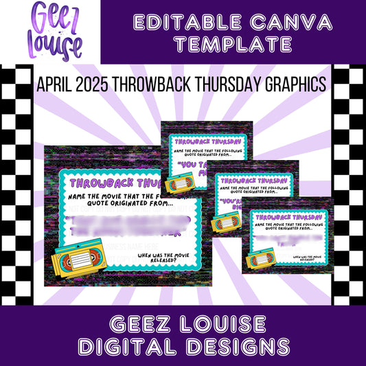 April 2025 Throwback Thursday graphics