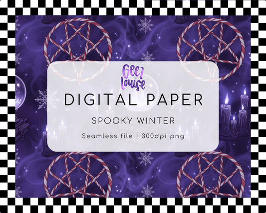 Spooky Winter Digital Paper (Seamless PNG)