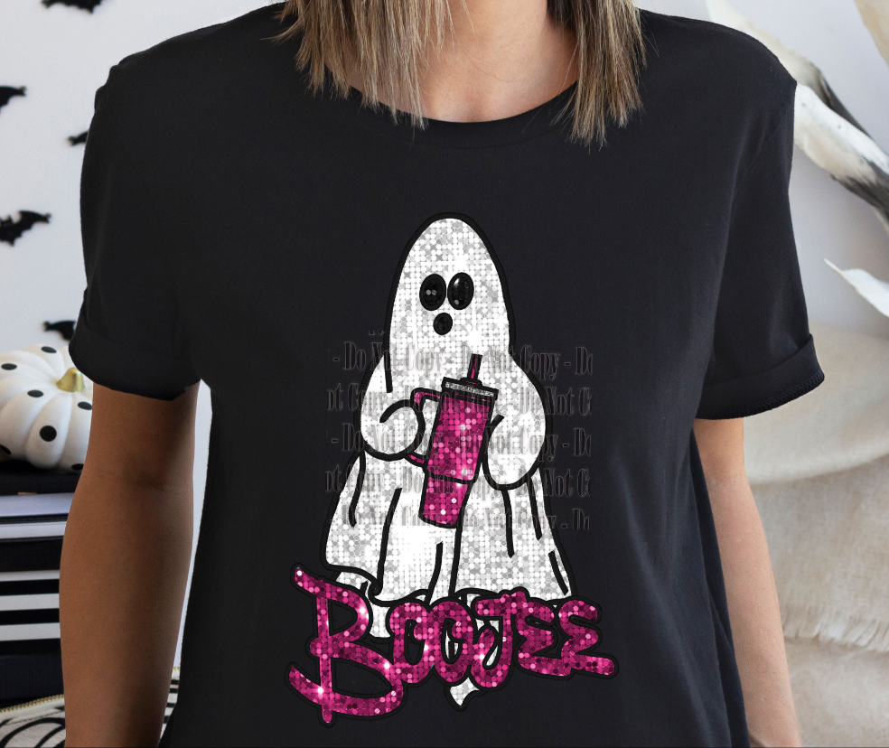 Boojee ghost sequin faux embroidery - Digital Download- PNG