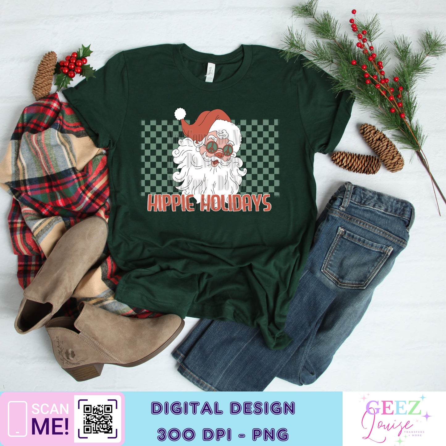 Hippie holidays Christmas - Digital Download- PNG