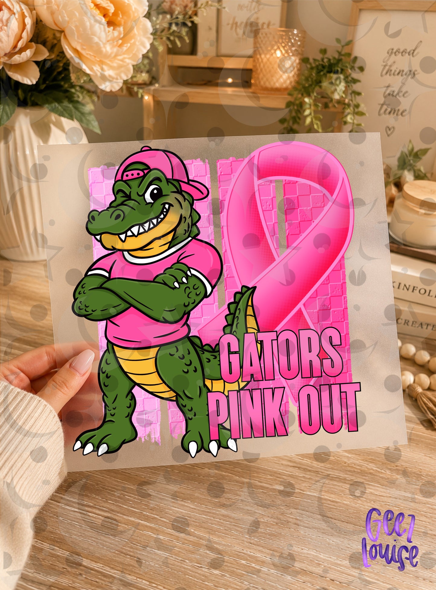 Pink Out Mascot Breast Cancer Awareness PNG | Team Spirit Designs