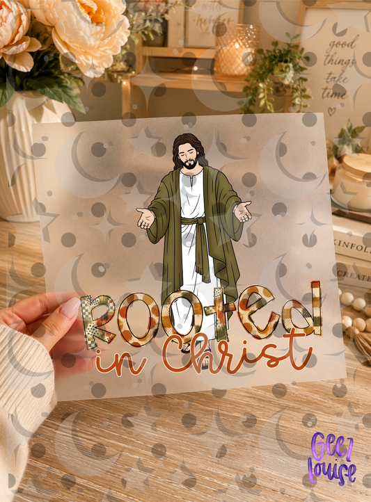 Rooted in Christ PNG | Christian Fall Shirt Design | Faith Autumn Style | August 26 Design Drive