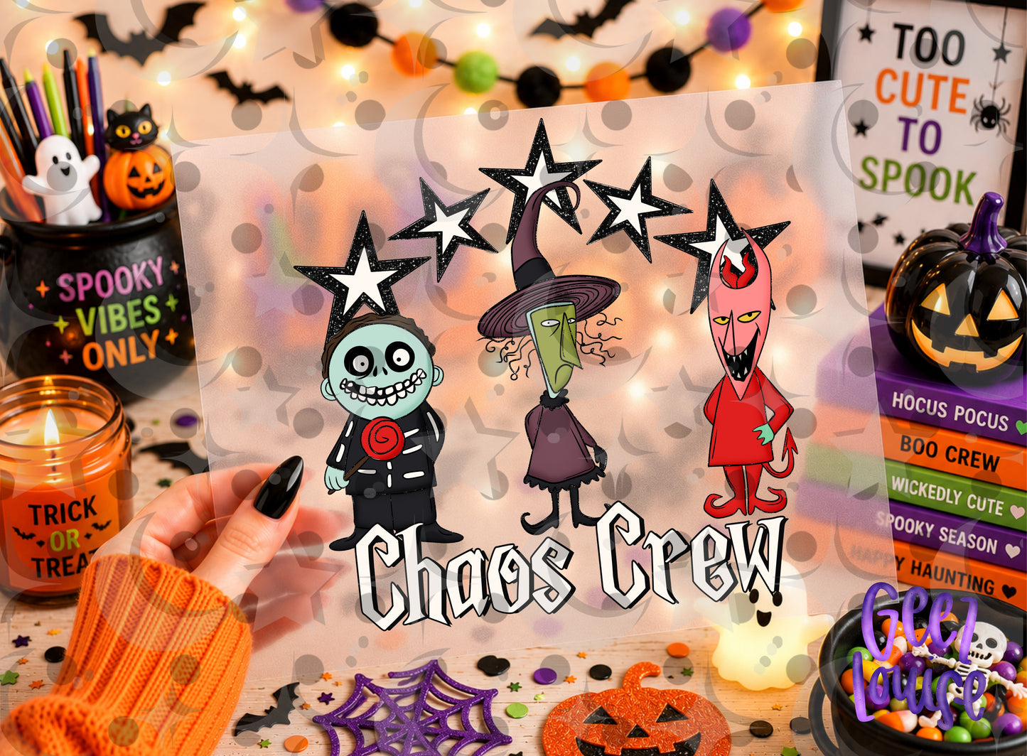 Chaos Crew Halloween PNG | Spooky Trio Halloween Sublimation Design | Cute Horror Digital Download | July 26 No Fomo Design Drive