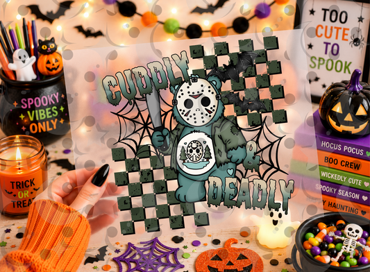 Cuddly & Deadly Hockey Mask Bear PNG | Horror Teddy Halloween Shirt Design | July 26 No FOMO Drive