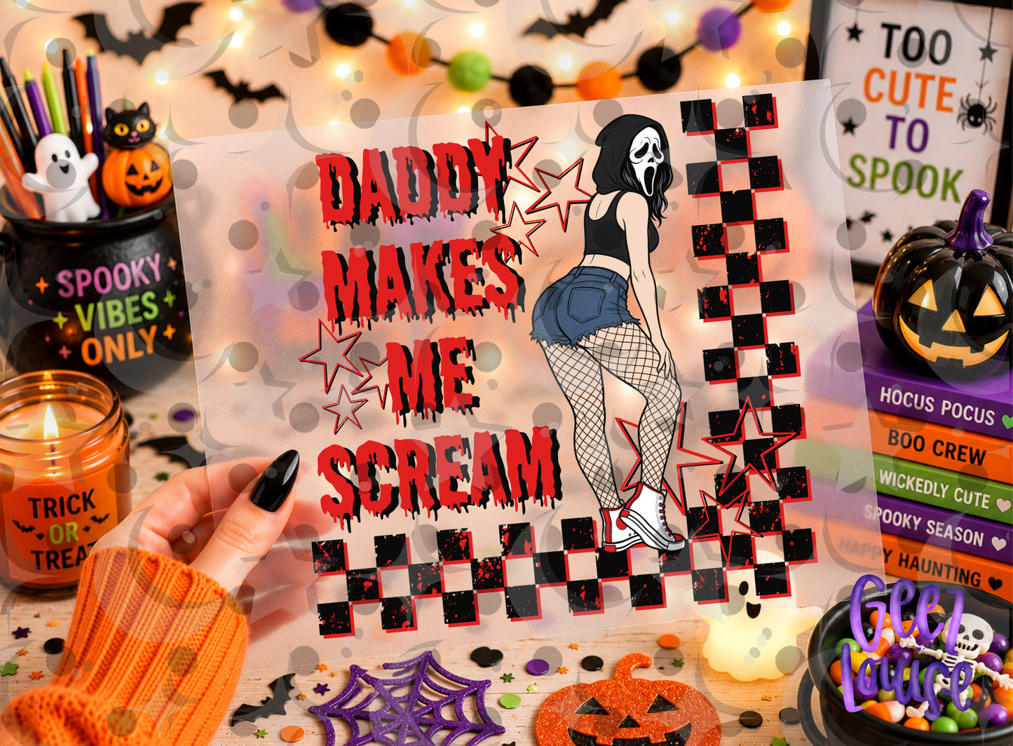 Daddy Makes Me Scream PNG | Horror Halloween Sublimation Design | Spooky Digital Download | August '26 Finished Design Drive
