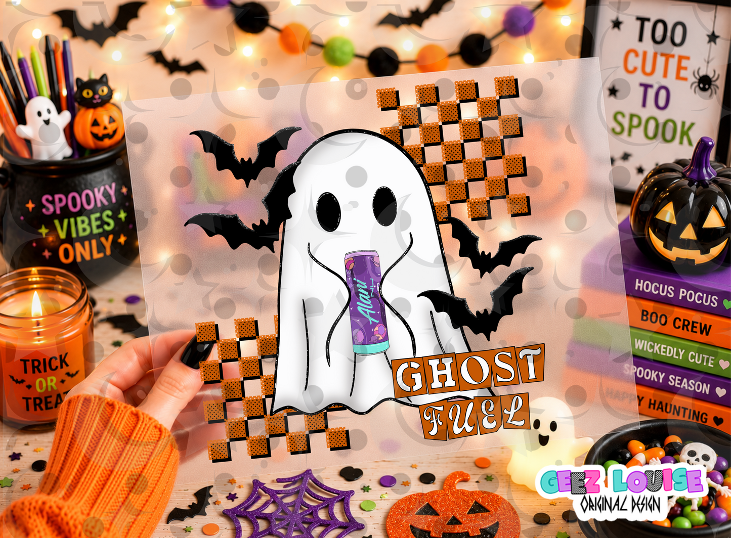 Ghost Fuel PNG | Cute Halloween Ghost Energy Drink Sublimation Design | Spooky Ghost PNG | Multiple Variants | Digital Download