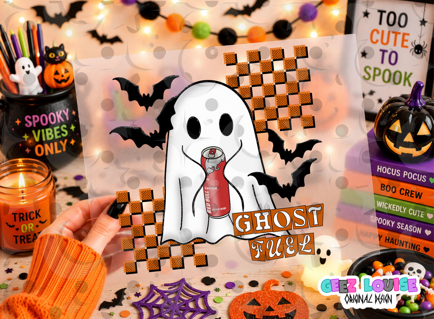 Ghost Fuel PNG | Cute Halloween Ghost Sublimation Design | Spooky Ghost PNG | Multiple Drink Variants | Digital Download