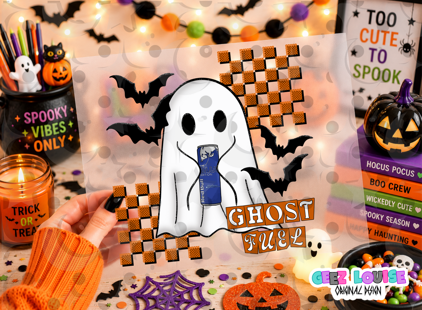 Ghost Fuel PNG | Cute Halloween Ghost Sublimation Design | Spooky Ghost PNG | Multiple Drink Variants | Digital Download