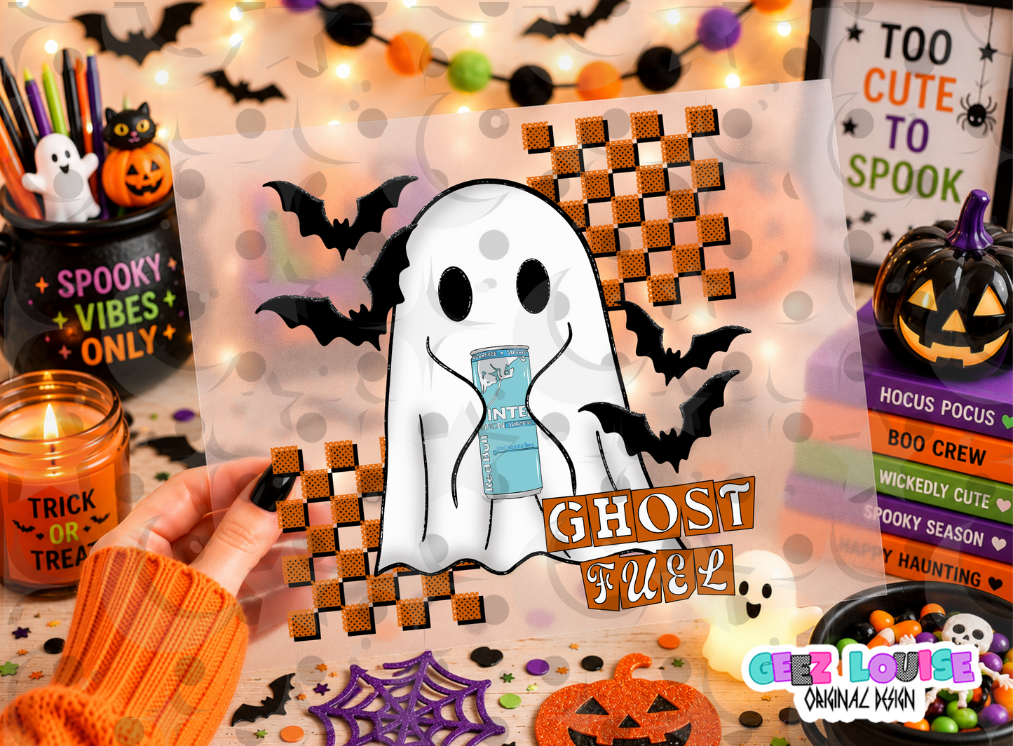 Ghost Fuel PNG | Cute Halloween Ghost Sublimation Design | Spooky Ghost PNG | Multiple Drink Variants | Digital Download