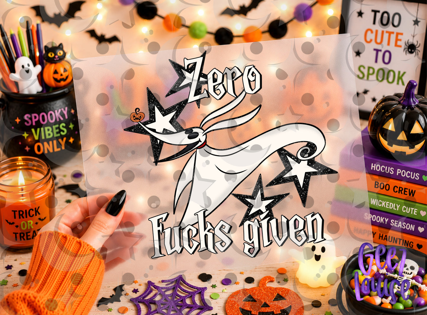 Zero F*cks Given PNG | Funny Ghost Halloween Sublimation Design | Spooky Digital Download | July 26 No FOMO Drive