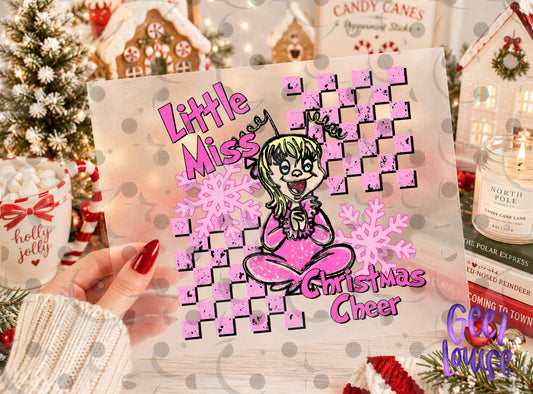 Little Miss Christmas Cheer PNG | Funny Pink Holiday Character Christmas Digital Design