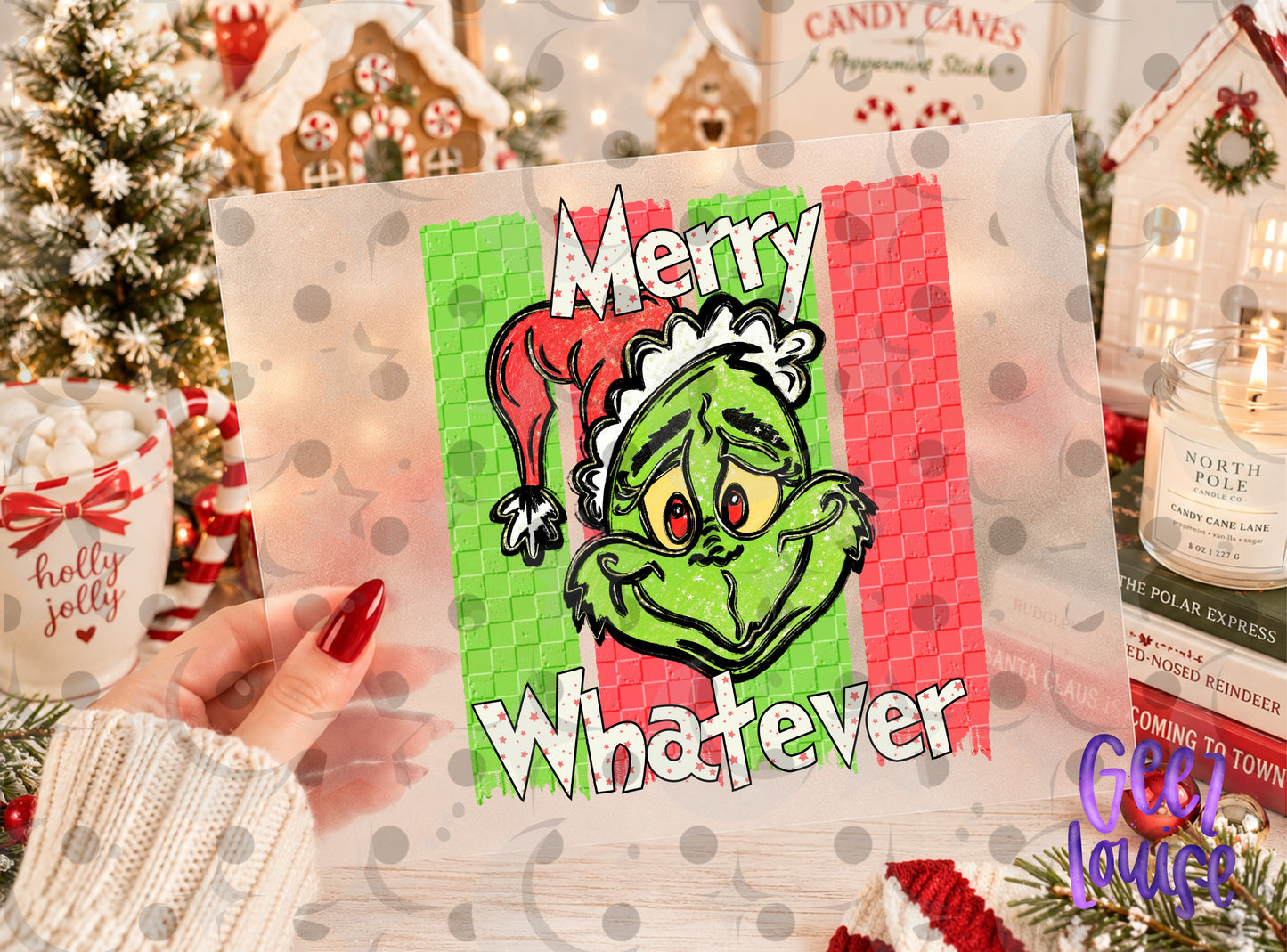 Merry Whatever Christmas PNG | Funny Green Holiday Character Digital Design