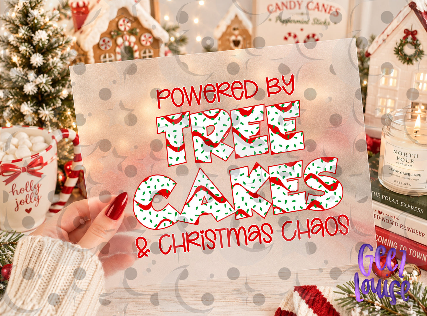 Powered by Tree Cakes & Christmas Chaos PNG | Christmas Snack Design