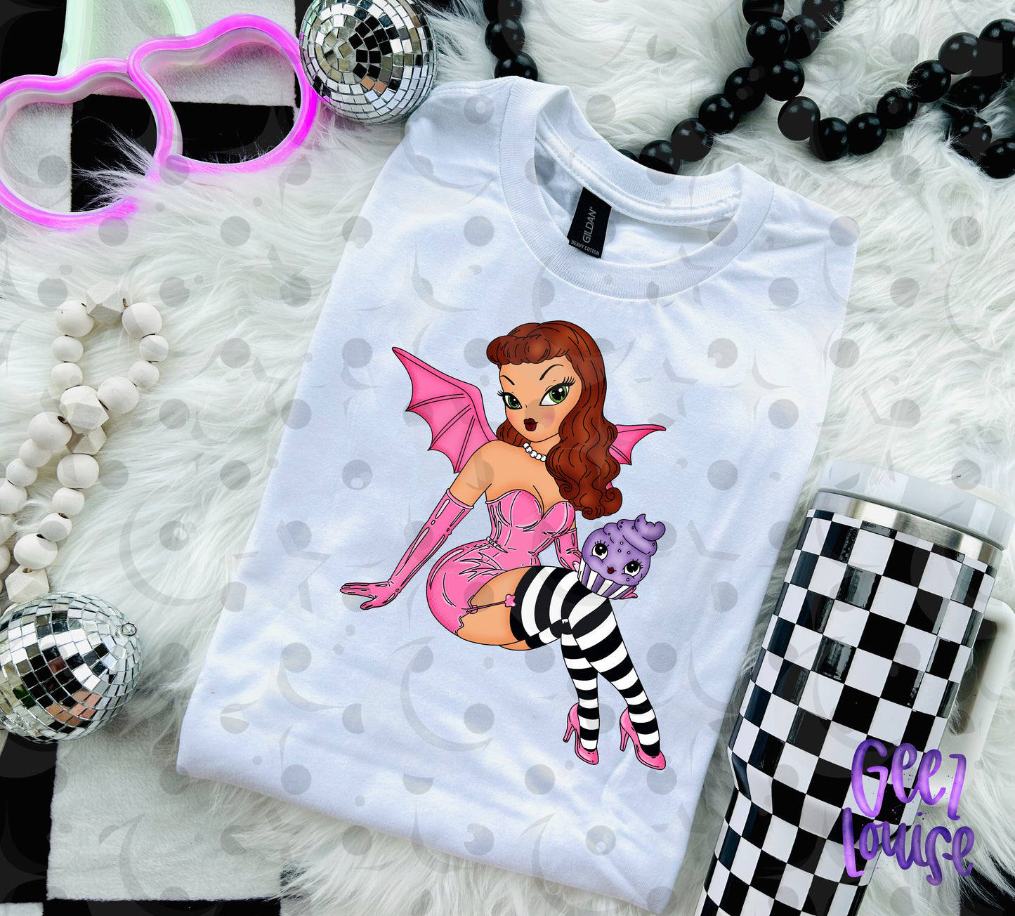 Retro Bat Girl Pinup PNG | Halloween Pinup Girl Design | Multiple Color Options