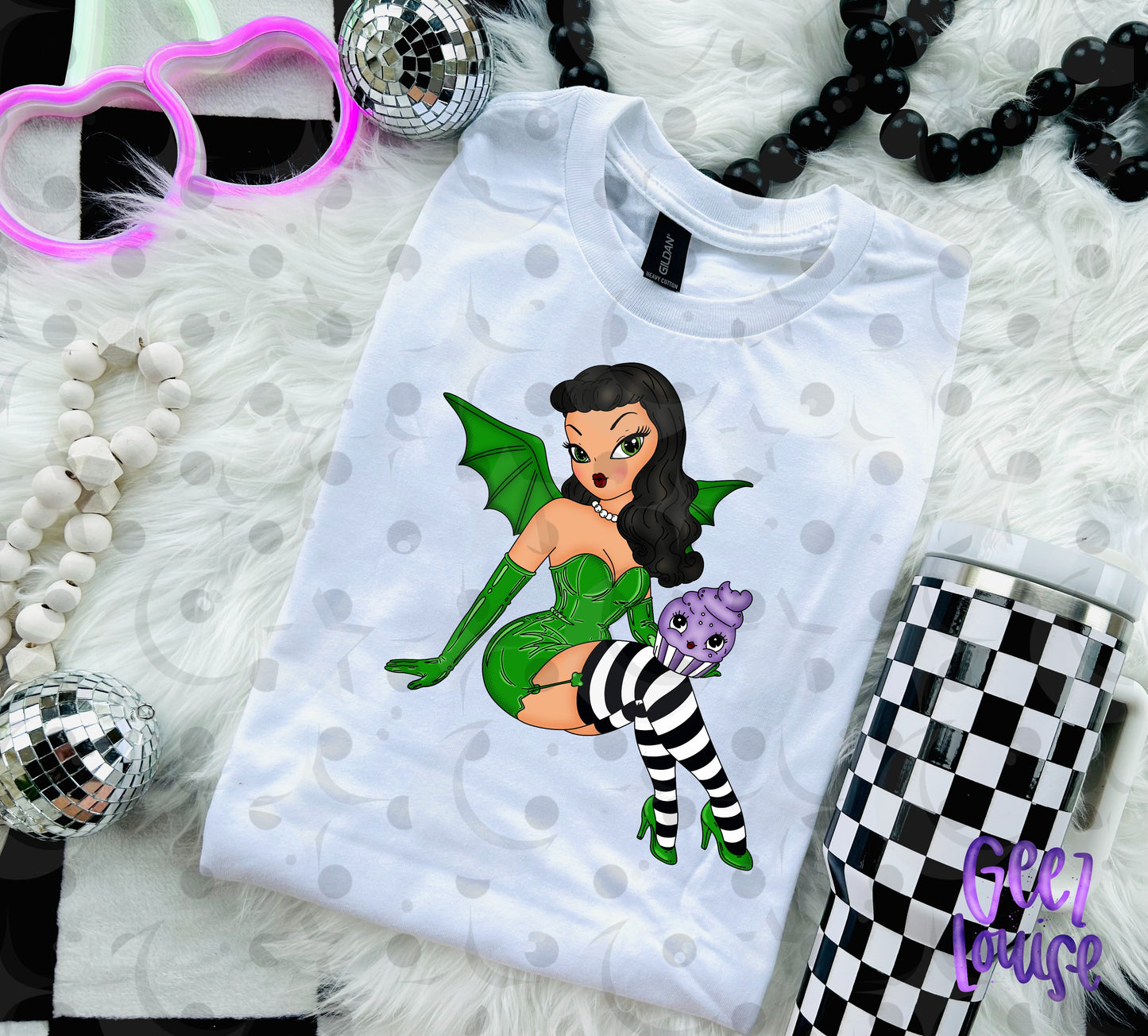 Retro Bat Girl Pinup PNG | Halloween Pinup Girl Design | Multiple Color Options