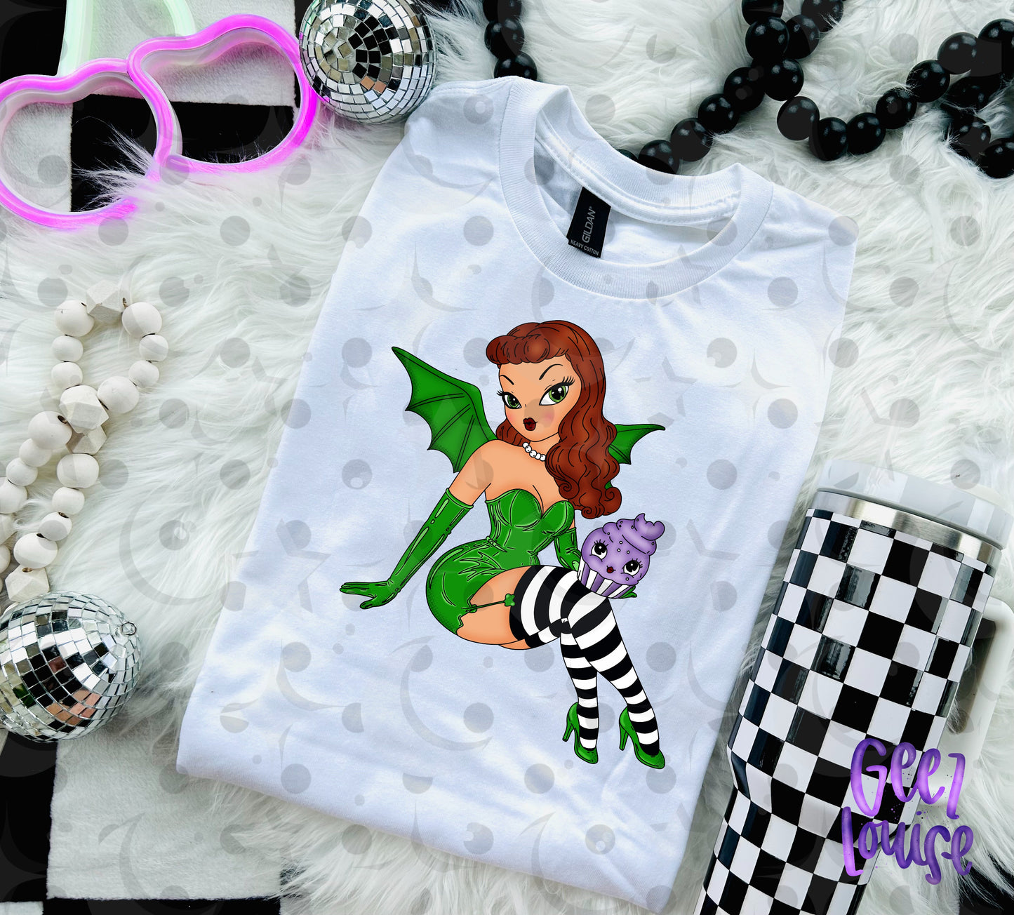 Retro Bat Girl Pinup PNG | Halloween Pinup Girl Design | Multiple Color Options