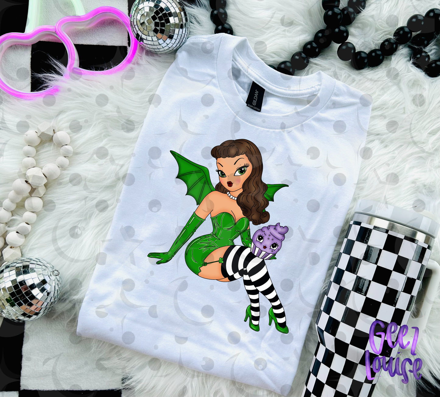 Retro Bat Girl Pinup PNG | Halloween Pinup Girl Design | Multiple Color Options