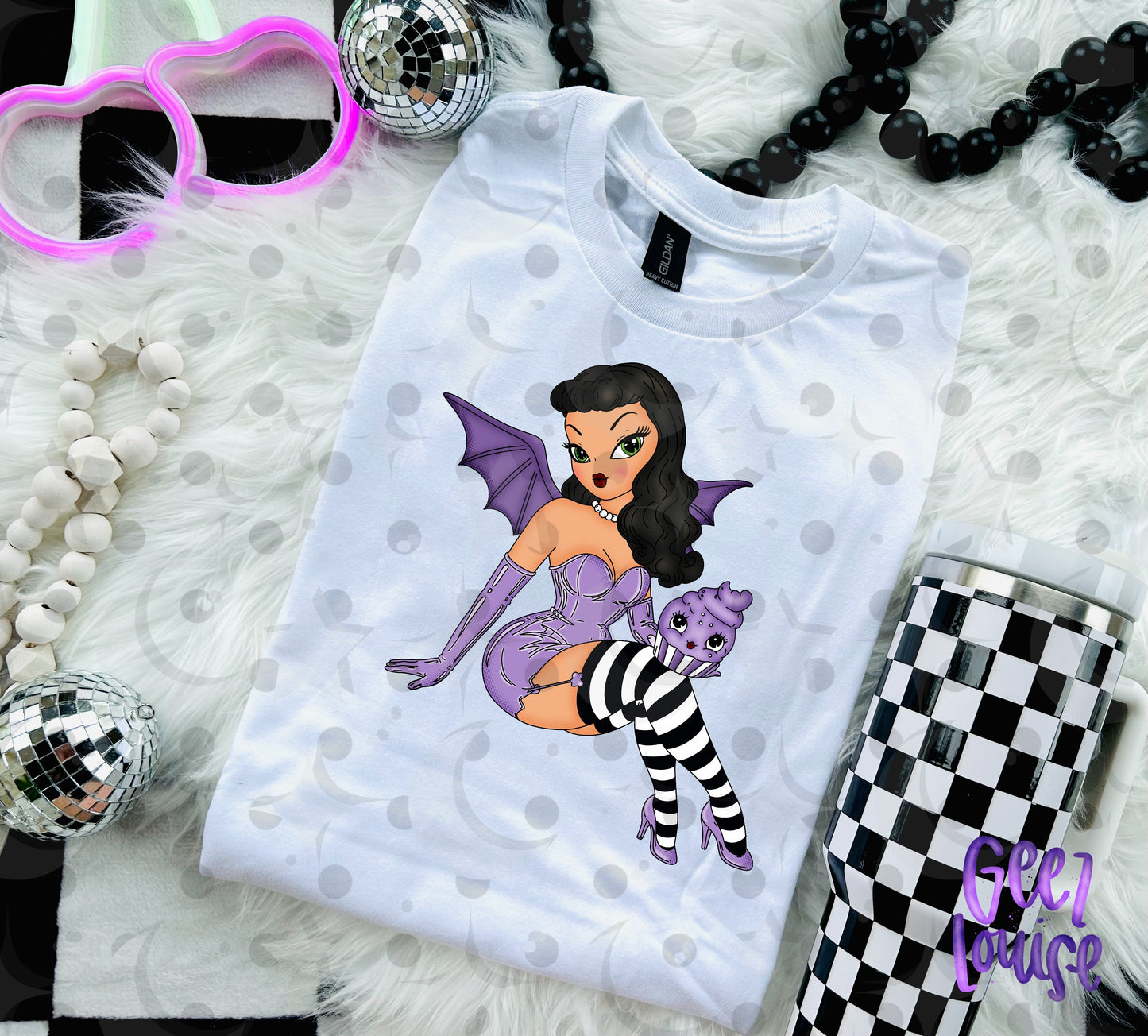 Retro Bat Girl Pinup PNG | Halloween Pinup Girl Design | Multiple Color Options