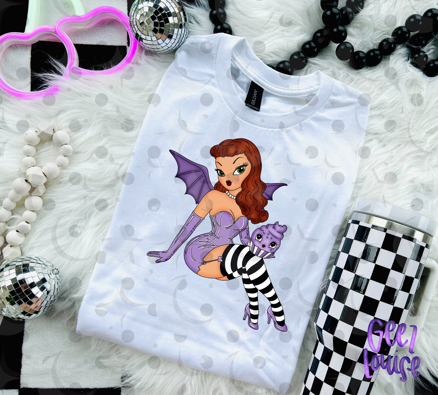 Retro Bat Girl Pinup PNG | Halloween Pinup Girl Design | Multiple Color Options
