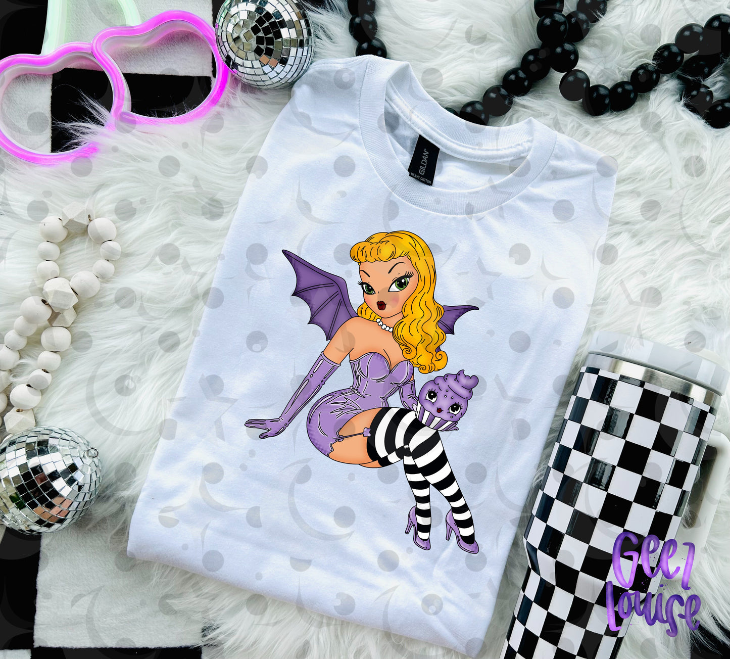Retro Bat Girl Pinup PNG | Halloween Pinup Girl Design | Multiple Color Options