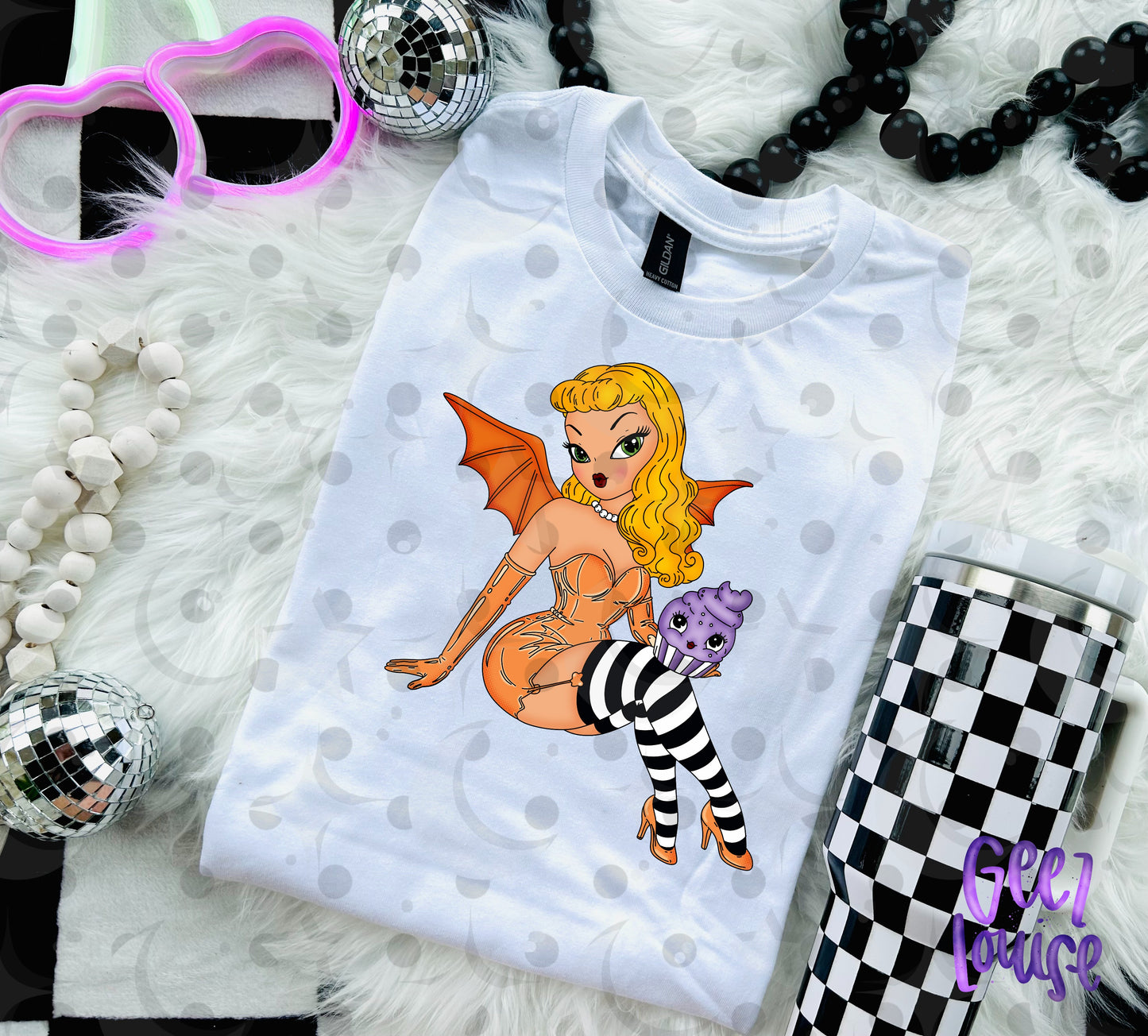 Retro Bat Girl Pinup PNG | Halloween Pinup Girl Design | Multiple Color Options