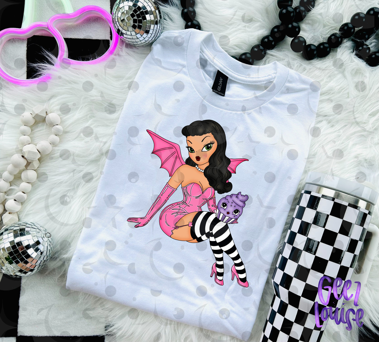 Retro Bat Girl Pinup PNG | Halloween Pinup Girl Design | Multiple Color Options