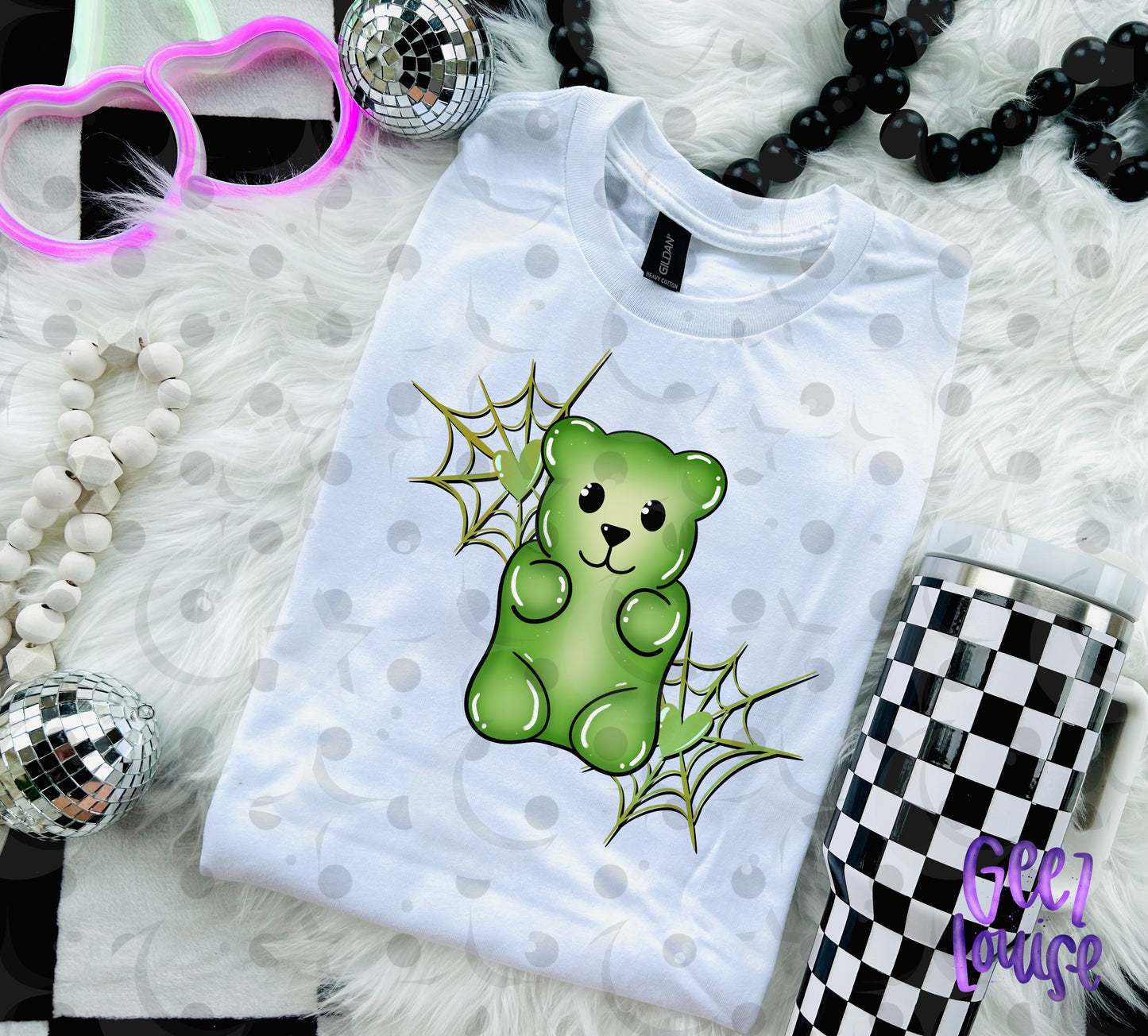 Spooky Gummy Bear PNG | Halloween Candy Bear with Spiderwebs | 4 Color Variants