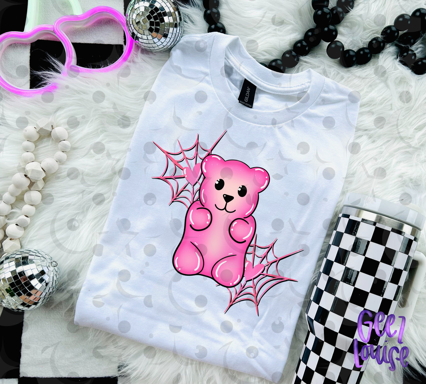 Spooky Gummy Bear PNG | Halloween Candy Bear with Spiderwebs | 4 Color Variants