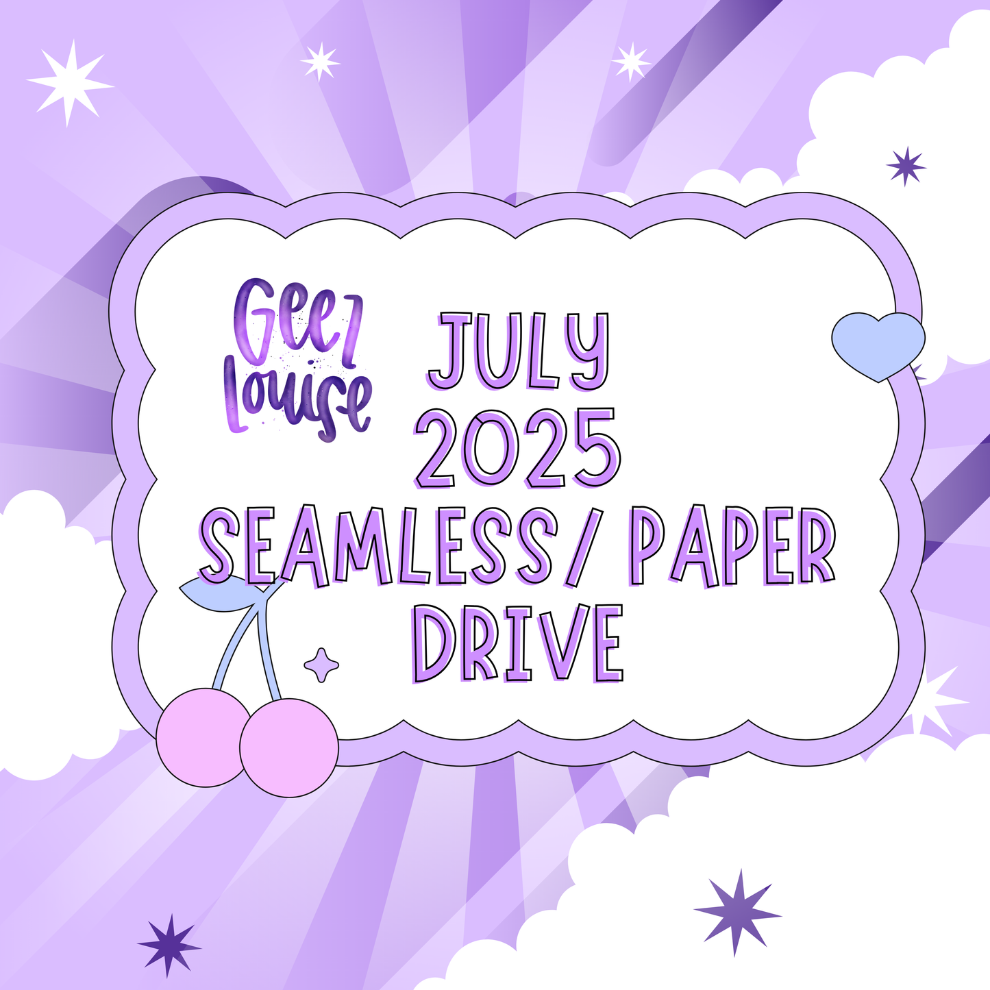 July 2025 Seamless/ Paper Drive - Digital Download- PNG