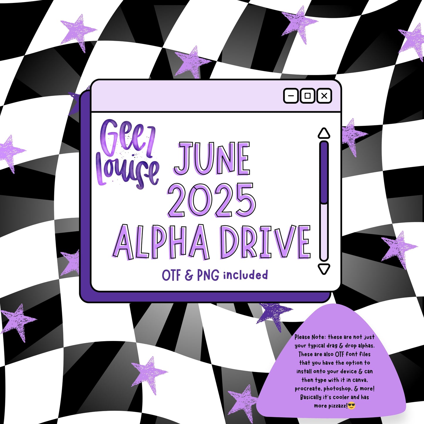 June 2025 Alpha Drive - Digital Download- PNG - OTF
